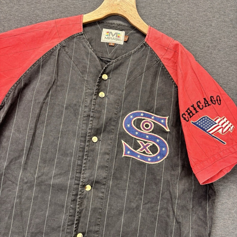 Vtg Mirage Cooperstown Collection Chicago White Sox Button Up Jersey 2XL 90s MLB